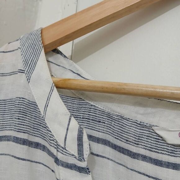 Athleta 100% linen gray white womens xl maxi loose fit dress lagenlook beach - Picture 6 of 6